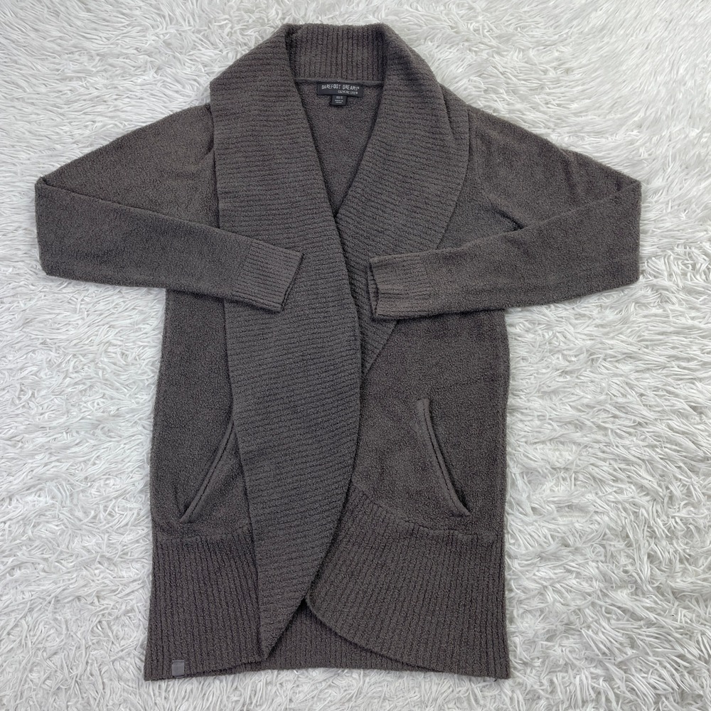 Barefoot Dreams Sweater Womens XS/S Gray CozyChic Lite Circle Cardi Cardigan